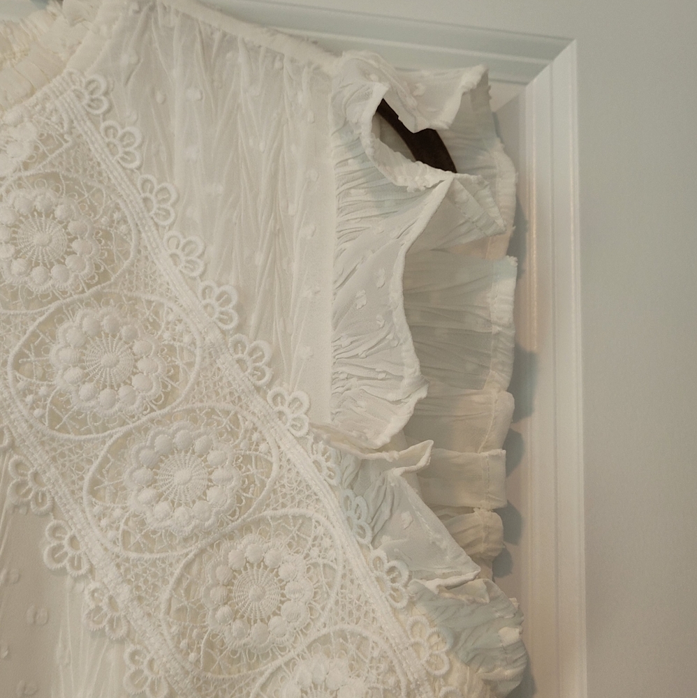 Strut and Bolt Lace Trim Swiss Dot top‎ - Picture 3 of 6
